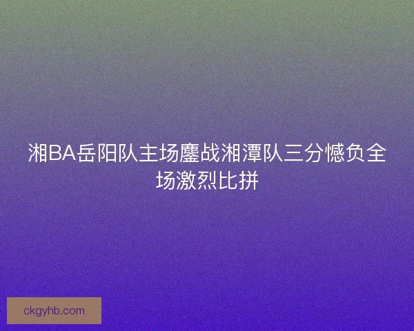 湘BA岳阳队主场鏖战湘潭队三分憾负全场激烈比拼