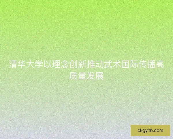 清华大学以理念创新推动武术国际传播高质量发展